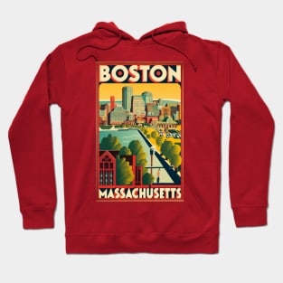 A Vintage Travel Art of Boston - Massachusetts - US Hoodie